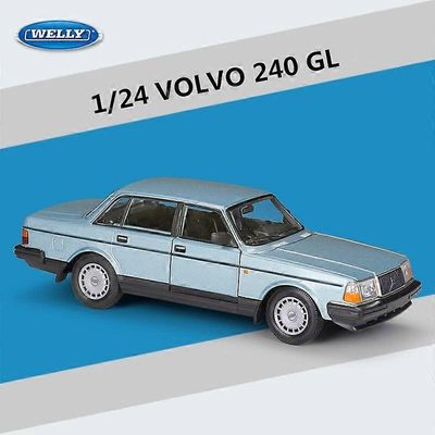 1:24 VOLVO 240 GL Alloy Classic Car Model Painevalut Metalli Leluajoneuvot Automalli Simulation Collection Lasten lelut Lahjat Leluautot Sininen