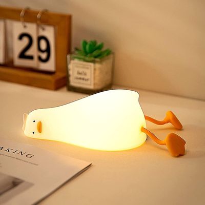 Silikoni-ankka-led-yövalo, usb-ladattava kosketusyölamppu