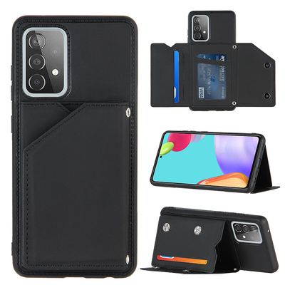 Gangxun Sag Til Samsung Galaxy A52 5g/4g Vintage Cuir Cover Læderetui Kofanger - Noir