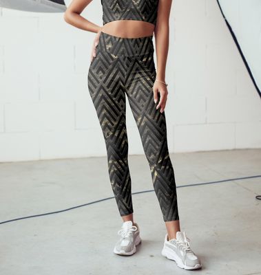 Høj talje Art Deco Yoga Leggings XS