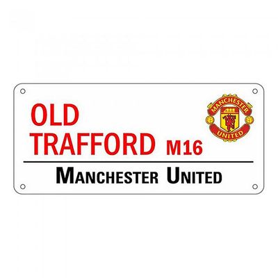 Manchester United FC offisielle Old Trafford stål Street Logg Rød One Size