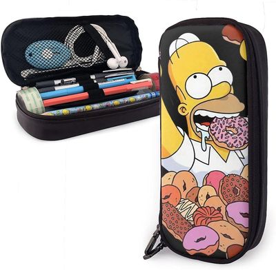 Kerota Simpsonit Homer ja hänen munkit Nahkainen penaali Penaali Penaali Paperitavaralaukku Toimisto Kannettava säilytyslaatikko Kosmeettinen laati...