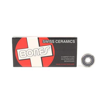 Bones Knogler schweizisk keramisk præcision skateboard lejer (8 pakke) Sort One size