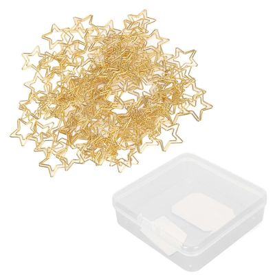 100kpl kultaisen tähden muotoiset paperiliittimet liukumaton pinnoitettu metalli söpö paperiliitin kannettavat pienet paperiliittimet koulun toimis...