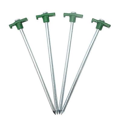 Linkrunning 10 raskaan telttakiilan setti, kovan maan ankkurit, 25 cm: n retkeilytarvike, sinkitty teräs, vihreä