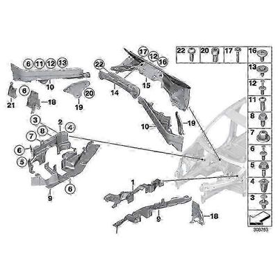 3-osainen moottoritilan yläosan väliseinäpaneelisarja X5 E70 X6 E71 E72 51717169419 51717169420 51717169421
