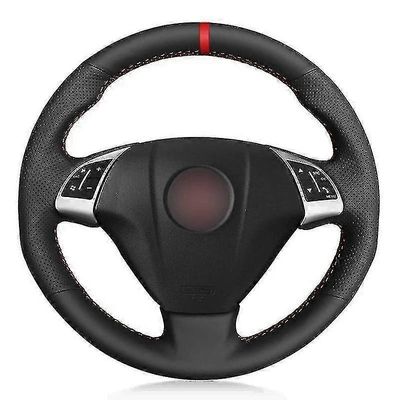 Auton ohjauspyörän suojus pehmeä musta keinonahka yhteensopiva Fiat Grande Punto Bravo Linea 2007-2019 Qubo Doblo Opel Combo