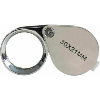Kultasepän luuppi - suurennuslasi suurennuslasi 30 x 21mm antiikkiokulaarilinssi - 30x taskusuurennuslasi - taitettava lasi - kasvitieteilijä Luuppi