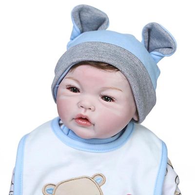 Genfødsel dukke 50cm genfødt baby dreng brun blød hånd rodfæstet hår bebe dukke blød krop naturtro virkelige touch høj kvalitet kunst dukke sød gave