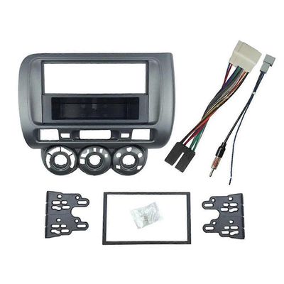 Autoradion fascia for fit Jazz City LHD One Din DVD stereo CD paneelikiinnitys Asennus Trim Kit Fram Hopeanharmaa Musta