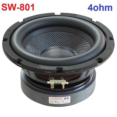 Sajygv 1 stk Soundhits Sw-801/SW-802 8 I kraft Subwoofer høyttaler driverenhet Glassfiber Deep Cone Gummi Suspension 4 / 8ohm 200W D210mm SW-801 4ohm