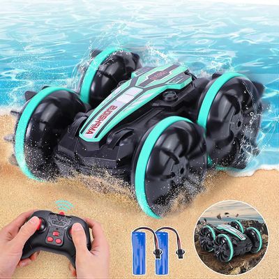 Phwj Off-road amfibiokaukosäädin auto (sininen), 2,4 GHz vedenpitävä radio-ohjattava auto, 4WD 360 pyörivä RC-auto, leluajoneuvo lasten poika tyttö...