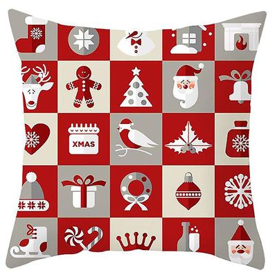 Varychmoo Glædelig jul Røde puder Cover Xmas Pudebetræk Home Decors H Xmas-kontrol