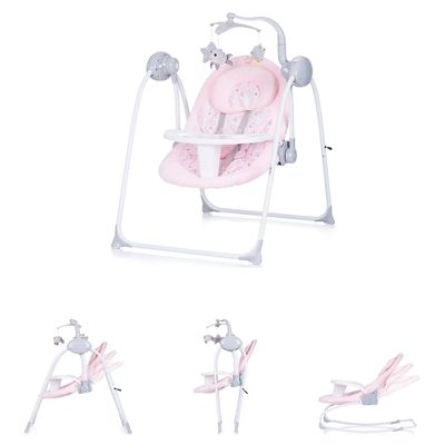 Chipolino Baby Bouncer Nux taitettava Musiikki Swinging Function Kaukosäädin Peli Kaari Rosa