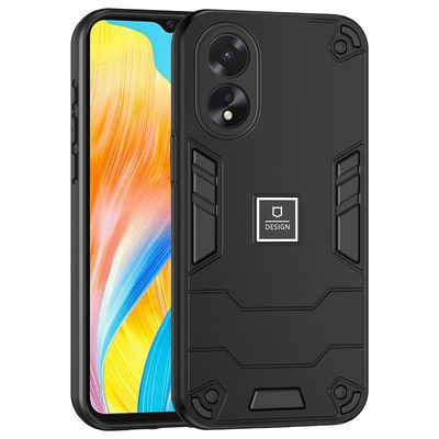 For Oppo A38 4G / A18 4G PC + TPU-deksel Tolags design Fallbeskyttelse telefondeksel Svart
