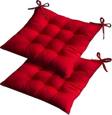 Istuintyynyt ruokapöydän tuoleille, 2 pakkausta 4040cm punainen paksu