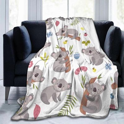 Kerota Heitä huopa Koala flanellihuopa pehmeä ja mukava yhden hengen huopa pestävä anti-pilling sohvalle makuuhuone 50"x40" 50x40in 125x100cm