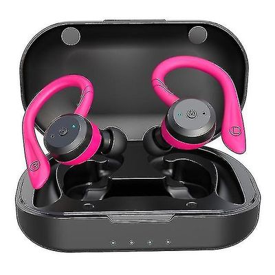 20 timers spilletid Svømming Vanntette Bluetooth-hodetelefoner Dual Wear Sport Trådløse hodetelefoner Tws Ipx7 ørepropper Stereo H rosa