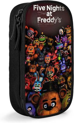 Kerota Penaali, suurikapasiteettinen kynälaukku kaksinkertaisella vetoketjulla musta-viisi yötä Freddy's7-Black SAOE010634 VÄRI One Size