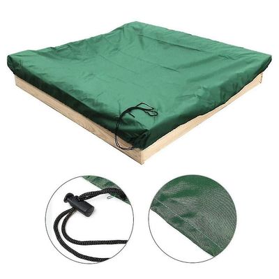 Sandkasse cover med snor, Square Støv-bevis Beach Sandbox Cover, Vandtæt Sandpit Swimming Pool Cover grøn 150x150cm