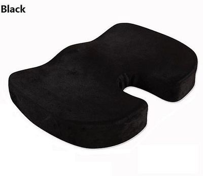 Memory Foam Ortopædisk pude Coccyx Kontorstol Sæde Smertelindrende pude U Ny Sort
