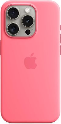 Apple iPhone 15 Pro silikonikotelo, jossa on MagSafe Vaaleanpunainen