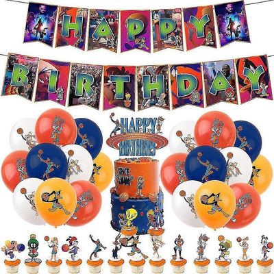 2024 Space Jam James Party -koristeet Ilmapallobannerisarjat Kakunpäällisen rekvisiitta