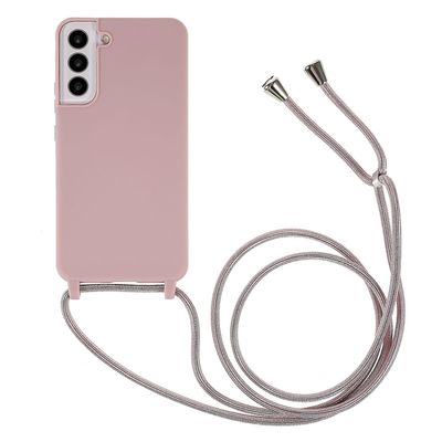 Til Samsung Galaxy S22 5G frostet overflade TPhone Cover fleksibelt etui med justerbar tynd rem Mørk pink Style E Samsung Galaxy S22 5G