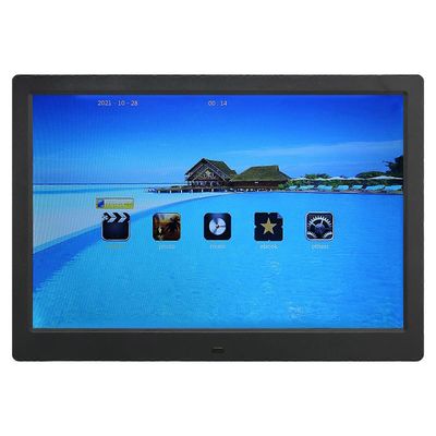 Digitaalinen valokuvakehys 13 tuuman HD 1280x800 LCD-näyttö Kaukosäädin Elektroninen valokuva-albumi Kalenterilla 110240V Musta Yhdysvaltain pistoke
