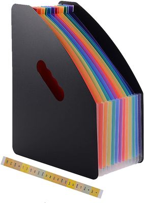 Linkrunning 13 rum A4 Udvideligt portrætmagasin Rack Organizer Papiropbevaring til skrivebord (sort)