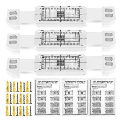 3 kpl halkeamien valvontatietue, akryylikulman ilmaisinnäyttö, halkeamien valvontalaite, mittauslaitteet, kuten kuvassa SZRH AF 800