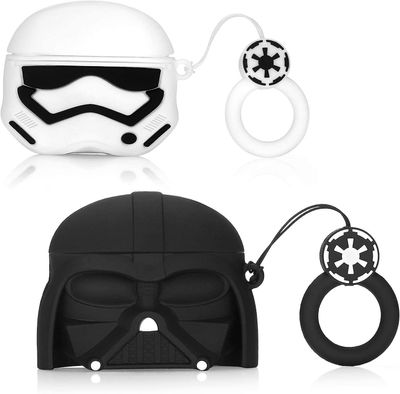 Baicccf Star Airpods Case 2 Wars-pakker, beskyttende støtsikkert etuideksel skins med nøkkelring kompatibel med Apple Airpod Pro