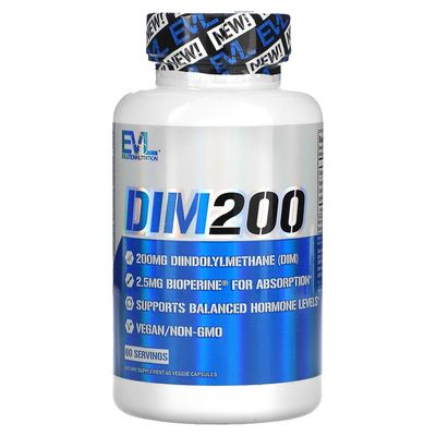 EVLution Nutrition, DIM 200, 200 mg, 60 Veggie kapslar