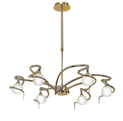 Inspired Lighting Dali teleskopisk loft vedhæng Semi Flush Cabriolet 6 Lys G9, poleret messing