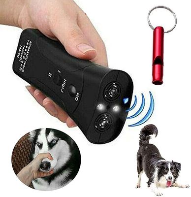 Xqday Hund Stop Bark Device Pet Gentle Trainer med ekstra fløjte, 3-i-1 hund uddannelse - Bark Control Device og lys, venlig adfærd uddannelsesværk...