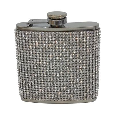 180ml Tekojalokivi nastallinen lonkkapullo Vuotamaton 304 Ruostumattomasta teräksestä uudelleenkäytettävä tippaamaton viinipullo kotitalouksille Hopea