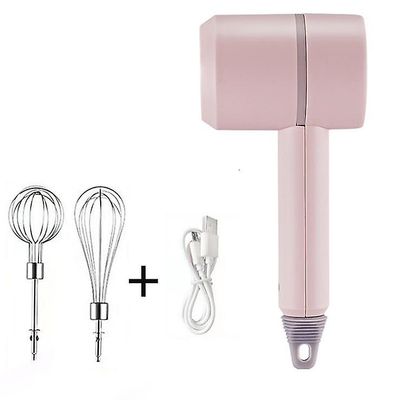 Yunshu Speed håndholdt køkken mini mixer til kage æggehvide bageværktøj Pink