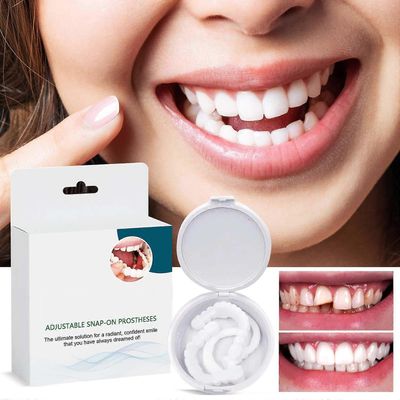 Hammasproteesihampaat Väliaikaiset tekohampaat Snap On Instant &; Confidence Smile, hammasviilut väliaikaiseen hampaiden palauttamiseen 4Paria ylä-...