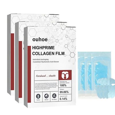 18x kollagen film papir løselig ansiktsmaske ansikt hud kinn klistremerke panne patch smile linjer patcher anti-aging rynker remover