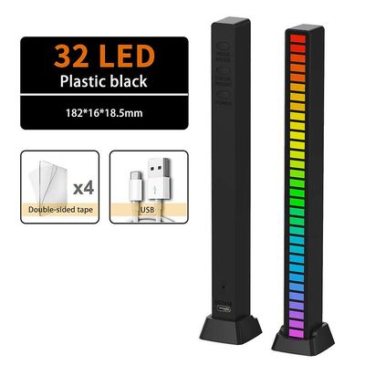 RGB RytmeGenkendelse Lys lydstyring lyser musik reaktiv atmosfære lampe Sort USB Powered