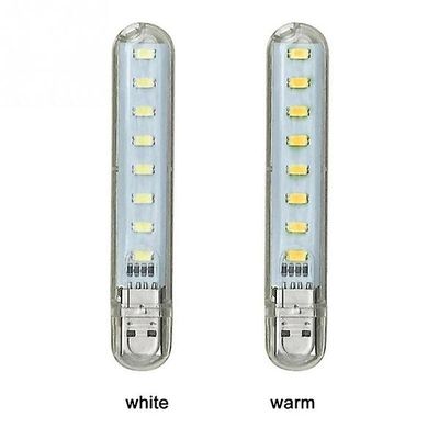 2pcs 8 Led Mini Portable Usb Light Dc 5v Camping Usb-belysning egnet til pc laptop Mobile Power Gadgets