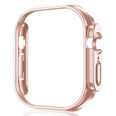 Apple Watch Ultra 2 49mm / Ultra 49mm kellokotelolle, pikalukitus, ontto PC-suojus, iskunkestävä, älykäs Monivärinen Rose Gold