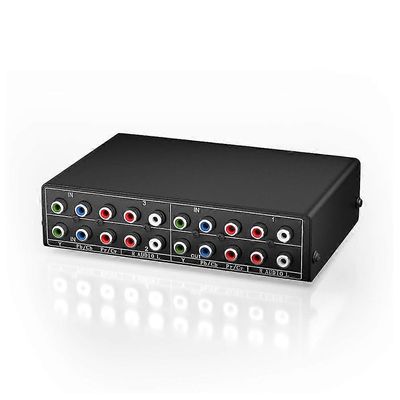 3-suuntainen Rgb-komponentti Av-kytkin Video Audio Selector 3 In 1 -lähtö Ypbpr-komponentti Rgb-kytkinlaatikko F musta