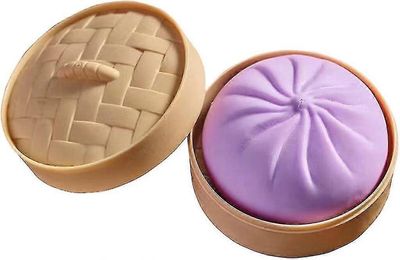 Pörröinen nyytti Squishy, höyrytetyt pullat Squishys bambuhöyrystimellä (1kpl, khaki)-SCL-SCL violetti