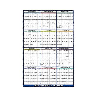 23 x 35 tuumaa 2025 Seinäkalenterin kuivapyyhintä - suuri kalenteri märkä ja kuiva pyyhittävä