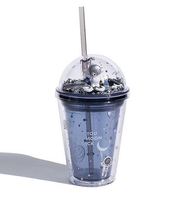Handuo Dobbelt lag Straw Cup Creative Starry Sky Children's Water Cup grå