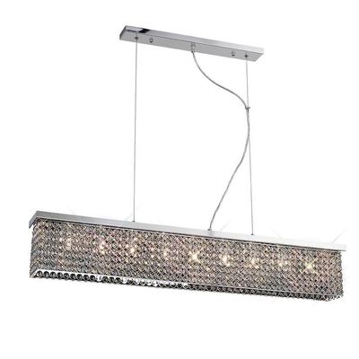 Inspired Lighting Piazza Loft Vedhæng Rektangulær 9 lys poleret Krom, Krystal