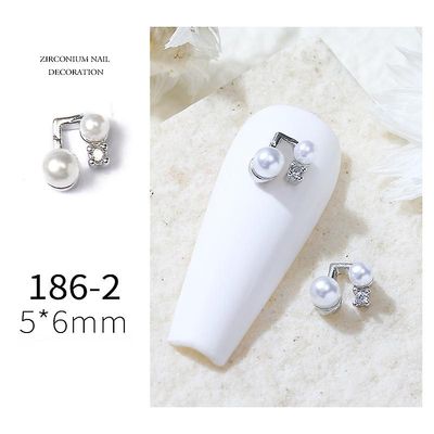 Manicure Zircon smykker søm kæde vedhæng med metal diamant 1862