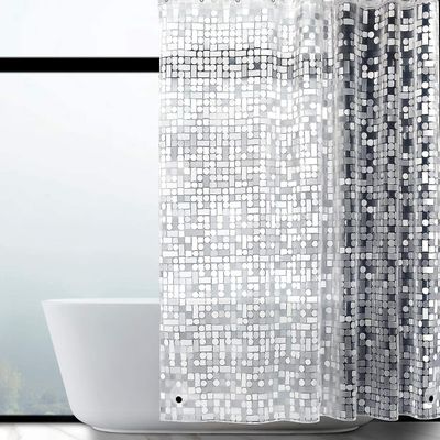 Kylpyhuoneen suihkuverho Muotinkestävä vedenpitävä EVA-kylpyverhot, homeenkestävä Kestävä raskas suihkuverho Vuori magneeteilla ja koukuilla