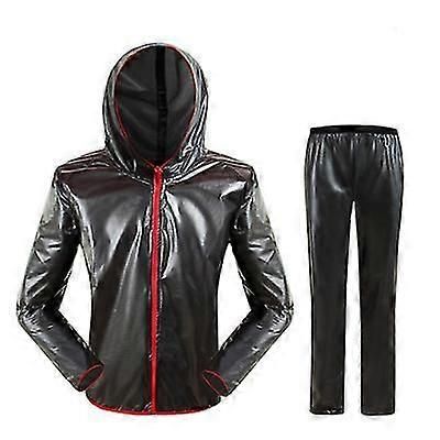 Jaettu ulkopyörän vedenpitävä sadetakki Musta S